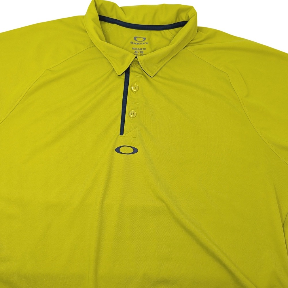 Oakley Ohydrolix Mens XL Regular Fit Polo Shirt Lime Green Short Sleeve Athletic